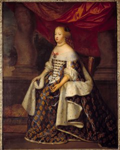 Itävallan Marie Theresen (1638-1683), Ranskan kuningattaren muotokuva Charles Beaubrunin ateljeen maalaus (1604-1692) 1600-luvun su. 1,8 x 1,4 m