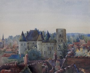 Nemoursin linna, n. 1904 (akvarelli)