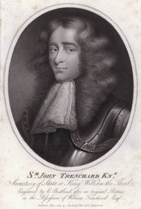 Sir John Trenchard, englantilainen poliitikko ja pohjoisen osaston valtiosihteeri kuningas William III:n alaisuudessa (kaiverrus) tekijältä Charles Bestland