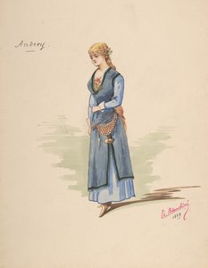 Pukusuunnittelu Andreille [a], lisävarusteiden kuvaus [b], 1889.