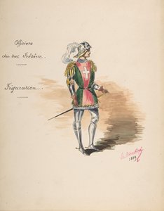 Pukusuunnittelu Duke Frederickin upseereille [a], Pukukuvaus..., 1889.