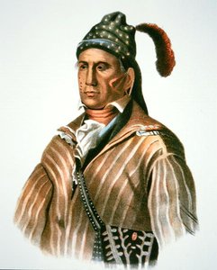 Menawa, Creek-kansan päällikkö, maalauksesta vuodelta 1826 (väri litho)