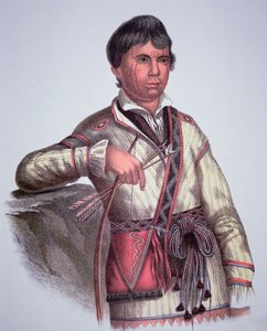 Mistippee, Creek Peoplen päällikön Yholo-Miccon poika, vuoden 1826 maalauksesta (väri litho)