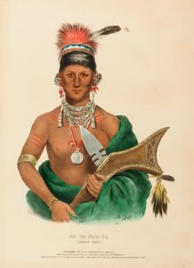 AP-PA-NOO-SE. SAUKIE CHIEF, kirjasta History of the Indian Tribes of North America. tekijältä Charles Bird King