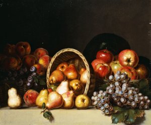 Omenat, päärynät, luumut ja viinirypäleet, tekijältä Charles Bird King