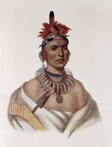 Chon-Ca-Pe tai "Big Kansas", Oto-päällikkö, kuvitus teoksesta "The Indian Tribes of North America, Vol.1", kirjoittaneet Thomas L. McKenney ja James Hall, pub. John Grant tekijältä Charles Bird King