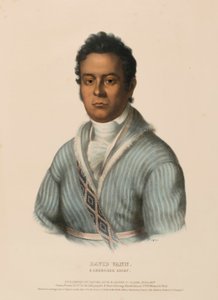DAVID VANN. A CHEROKEE CHIEF., kirjasta History of the Indian Tribes of North America. tekijältä Charles Bird King