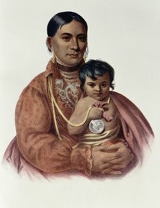 Do-Hon-Go, Osage Woman, kuvitus teoksesta "The Indian Tribes of North America, Vol.1", Thomas L. McKenney ja James Hall, pub. kirjoittanut John Grant