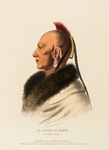 LE SOLDAT DU CHENE, AN OSAGE CHIEF., Pohjois-Amerikan intiaaniheimojen historiasta. tekijältä Charles Bird King