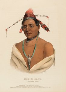 MAR-KO-ME-TE, MENOMENE-URHEILIJA, Pohjois-Amerikan intiaaniheimojen historiasta. tekijältä Charles Bird King