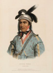 OPOTHLE YOHOLO. A CREEK CHIEF., kirjasta History of the Indian Tribes of North America. tekijältä Charles Bird King