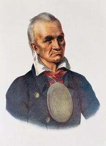 Red Jacket, Senecan sotapäällikkö, 1828, kuvitus teoksesta "The Indian Tribes of North America, Vol.1", Thomas L. McKenney ja James Hall, pub. kirjoittanut John Grant