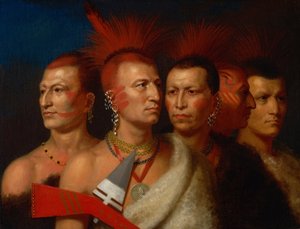 Young Omahaw, War Eagle, Little Missouri ja Pawnees. tekijältä Charles Bird King