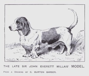 El model del difunt Sir John Everett Millais (litografia en color) finlandès tekijältä Charles Burton (after) Barber
