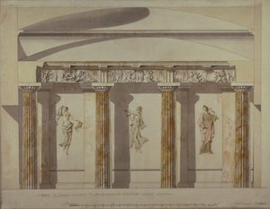 Suunnittelu Pavlovskin palatsin suureen kabinettiin, 1780-luvun alku
