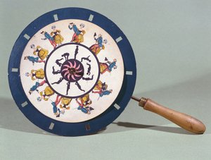 Phenakisticope ja tanssiva pariskunta kortti, 1835 kuva tekijältä Charles Chevalier