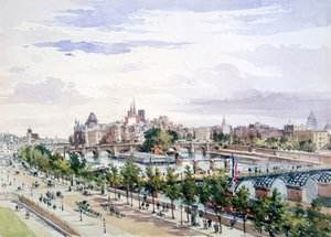 Pariisi, Louvren Salle dApollonin ikkunasta katsoen itään, heinäkuu 1867