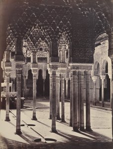 [The Lion Court at the Alhambra, Beeath the Portico Temple], 1862.