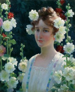 Hollyhockien joukossa