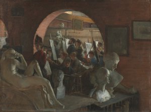 Taideopiskelijoiden liigan kupeessa tekijältä Charles Courtney Curran