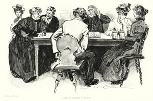 Tammipeli Münchenissä (litografia) tekijältä Charles Dana Gibson