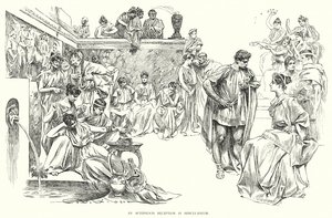 Iltapäivän vastaanotto Herculaneumissa (litho) tekijältä Charles Dana Gibson