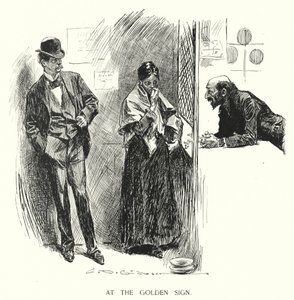Kultaisella kyltillä (litho) tekijältä Charles Dana Gibson