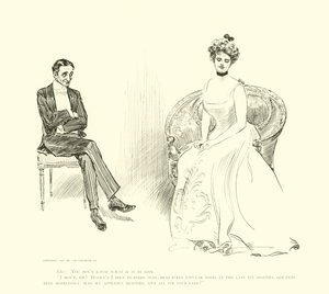 Kuvitus Social Ladderille tekijältä Charles Dana Gibson