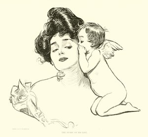 Kuvitus Social Ladderille tekijältä Charles Dana Gibson