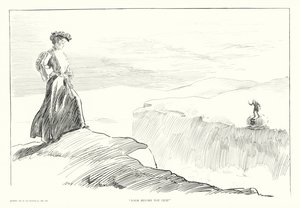 "Katso ennen kuin hyppäät" (litografia) tekijältä Charles Dana Gibson
