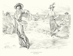 Kartoittamaton rannikkomme, erittäin vaarallinen (litografia) tekijältä Charles Dana Gibson