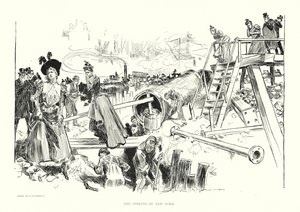 New Yorkin kadut (litografia) tekijältä Charles Dana Gibson