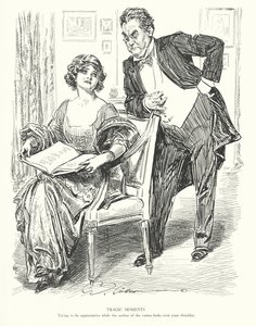 Tragic Moments, Yritä olla arvostava, kun säkeiden kirjoittaja katsoo olan yli (litografia) tekijältä Charles Dana Gibson
