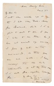 Nimikirjoituskirje allekirjoitettu tekijältä Charles Darwin