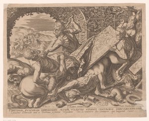 Hercules tappaa kentauri Eurytionin Herculesin työt Frans Florisin jälkeen (sarjan nimi)