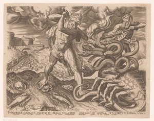 Hercules kukistaa Lernan hydran Herculesin työt Frans Florisin jälkeen (sarjan nimi)