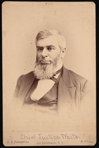 Morrison Remick Mott Waiten muotokuva 1816-1888, ennen vuotta 1888 tekijältä Charles De Forest Fredricks