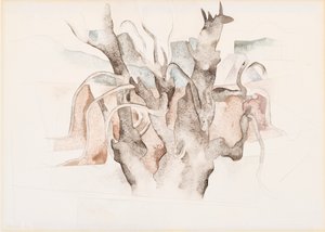 Bermuda - Puut, 1917 (wc) tekijältä Charles Demuth