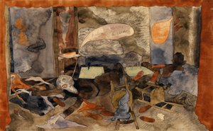Kreivitär Gerschutz Lulun kuolema (wc paperilla) tekijältä Charles Demuth