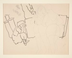Neljä hahmoa rannalla, luultavasti Provincetownissa tekijältä Charles Demuth