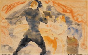 Honore de Balzacs Tyttö kultaisilla silmillä, 1916 (wc ja kynä paperille) tekijältä Charles Demuth
