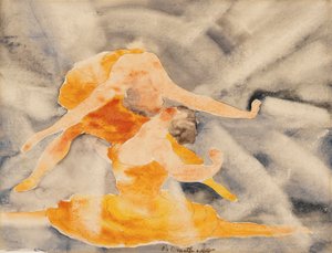 Two Women Acrobats, 1916 (wc paperilla)
