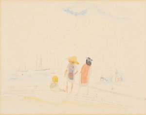 Kaksi naista ja lapsi rannalla tekijältä Charles Demuth