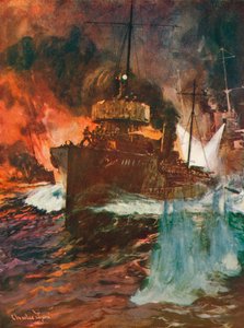 Yöhyökkäys. Torpedo-veneet työssä, c1918 1919 tekijältä Charles Dixon