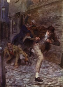Kuvitus Jeffery Farnolin teokselle The Amateur Gentleman (värilitho) tekijältä Charles Edmund (after) Brock