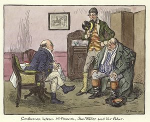 Kuvitus Pickwick Papersille tekijältä Charles Edmund Brock