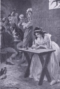 Madame Roland kirjoittaa tyttärelleen My Magazinesta, pub.1922 (litho) tekijältä Charles Edmund Brock