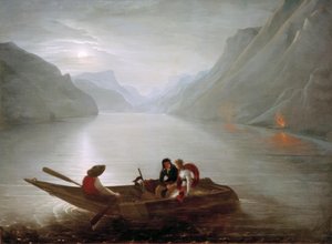 Julie ja Saint-Preux Genevenjärvellä tekijältä Charles Edouard Crespy Le Prince