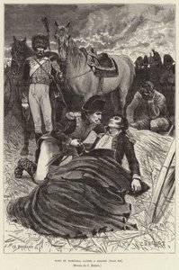 Mort du Marechal Lannes ja Essling; Napoleon ja kuoleva marsalkka Lannes Aspern-Esslingin taistelussa Itävallassa