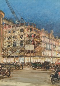 Uuden rakennuksen rakentaminen Bourne and Hollingsworthille, Oxford Street, Lontoo tekijältä Charles Edward Dixon